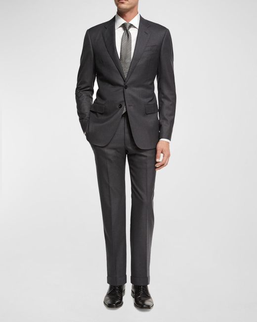 Giorgio Armani Black Soft Basic Wool Two-piece Suit for men