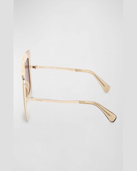 Max Mara Pink Design Metal & Acetate Cat-Eye Sunglasses