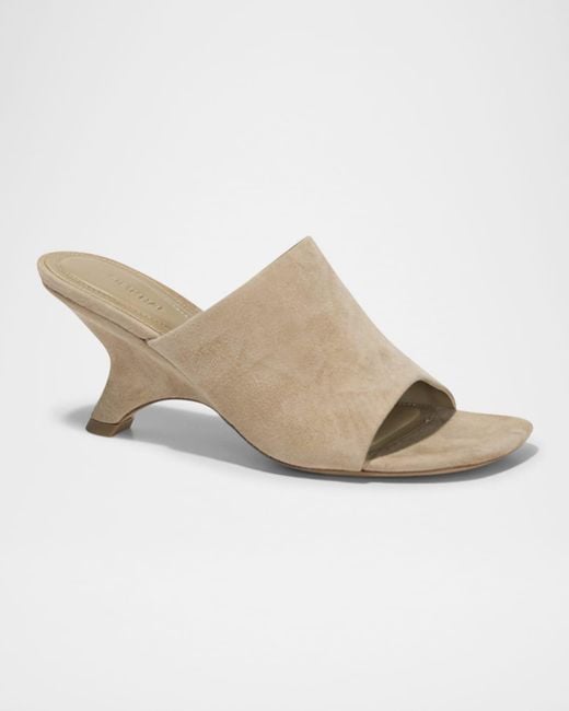 Jonathan Simkhai White Shadow Suede Mule Sandals