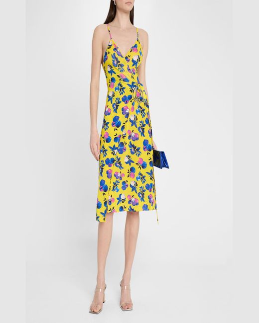 Coperni White C-Logo Apple-Print Wrap Slip Dress