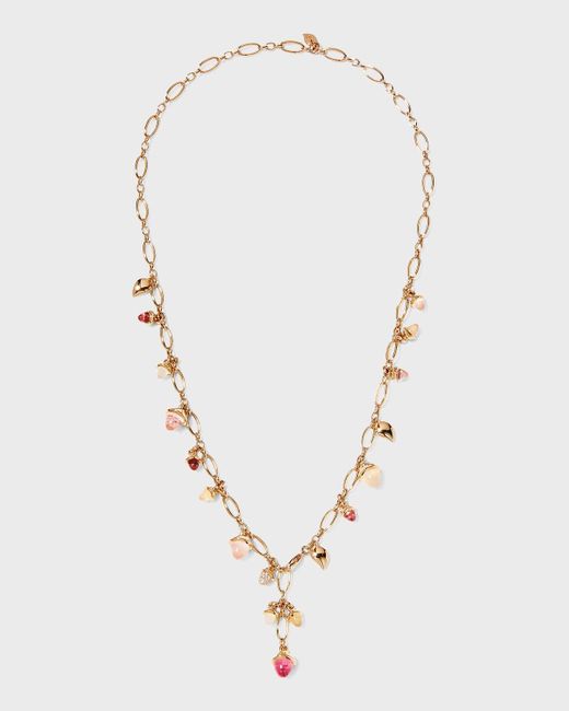 Tamara Comolli White Rose Gold Mikado Necklace With Moonstones, Quartz And Tourmaline
