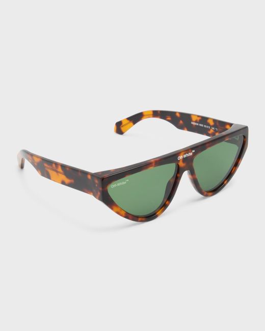 Off-White c/o Virgil Abloh Green Gustav Logo-bridge Acetate Cat-eye Sunglasses