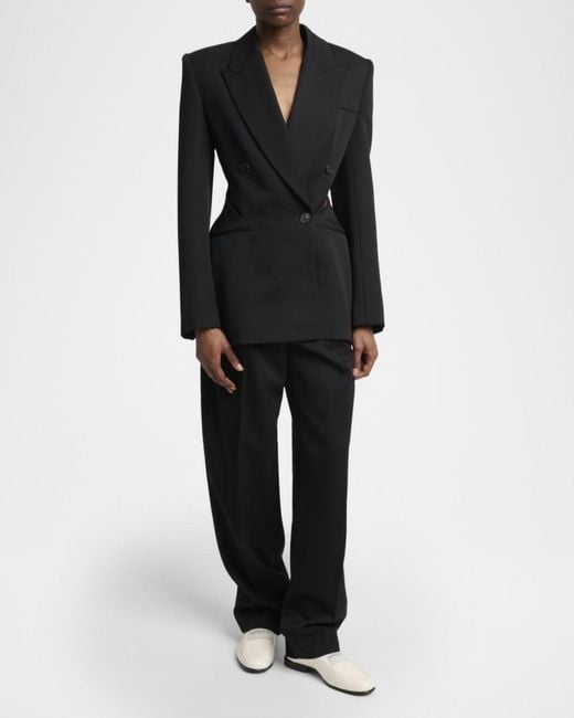 Givenchy Black Slash Cutout Double-Breasted Blazer Jacket