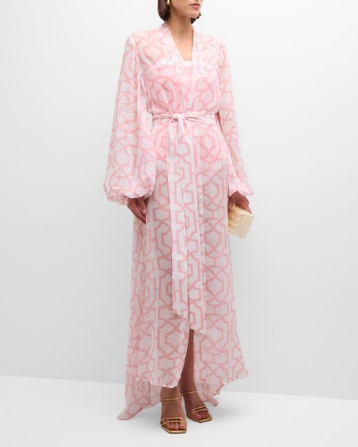 Alexandra Miro Pink Greta Two-Tone Tile Gown