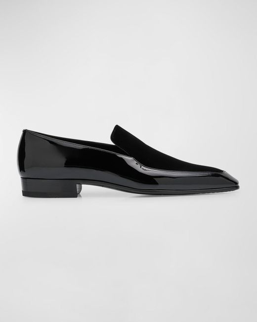 Saint Laurent Black Gabriel 20 Patent Leather Loafers for men