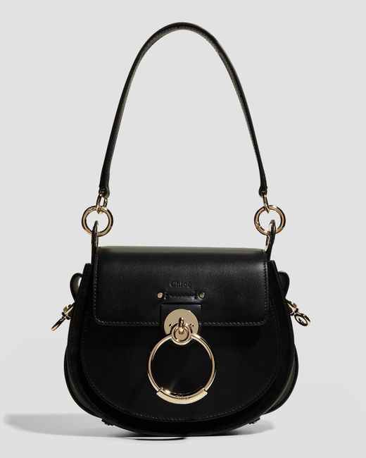 Chloé Black Tess Small Crossbody Bag In Leather