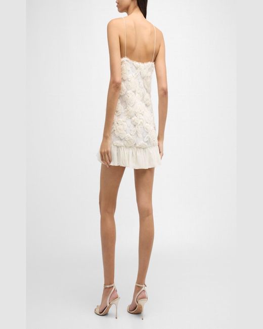 Alexis Blanc Floral Embroidered Pleated-Hem Mini Dress in White | Lyst Alexis Blanc Floral Embroidered Pleated-Hem Mini Dress in White | Lyst