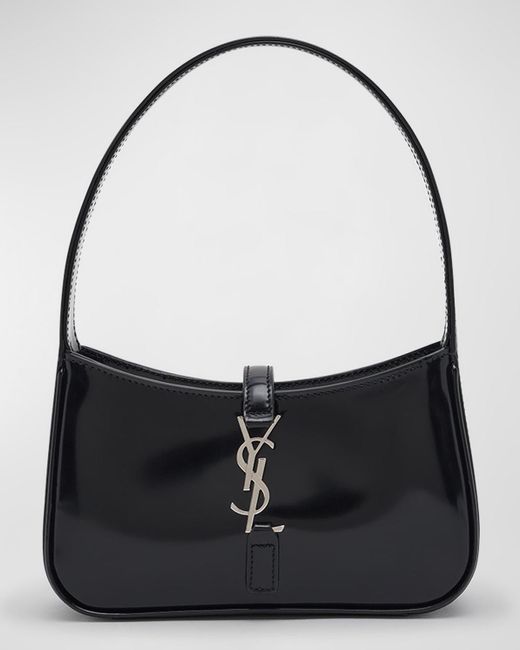 Saint Laurent Black Mini Le 5 À 7 Glossy Leather Shoulder Bag