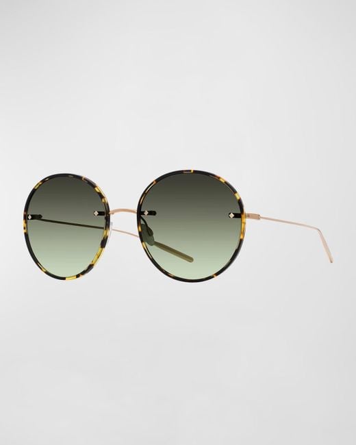 Barton Perreira Multicolor Rigby Havana Titanium & Acetate Round Sunglasses