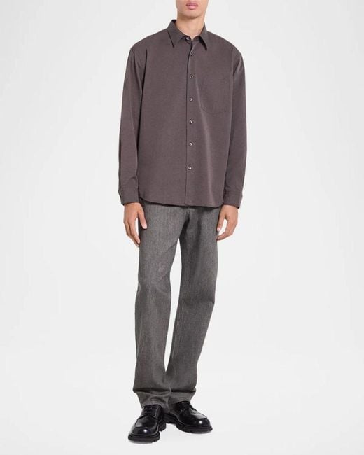Theory Purple Apos;S Weekend Button-Front Shirt for men