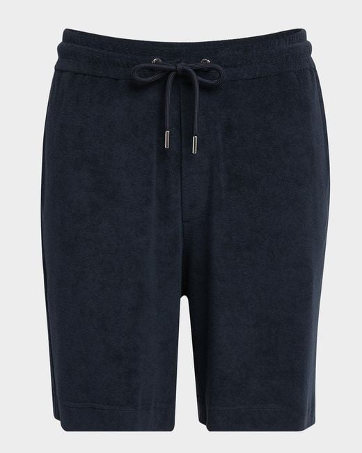 Moncler Blue Apos;S Terry Drawstring Shorts for men