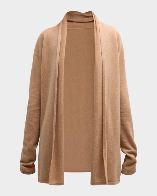 Neiman Marcus Brown Cashmere Basic Open Cardigan
