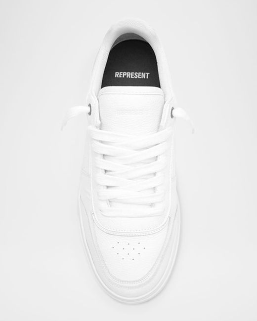 Represent White Initial Leather Low-Top Sneakers for men