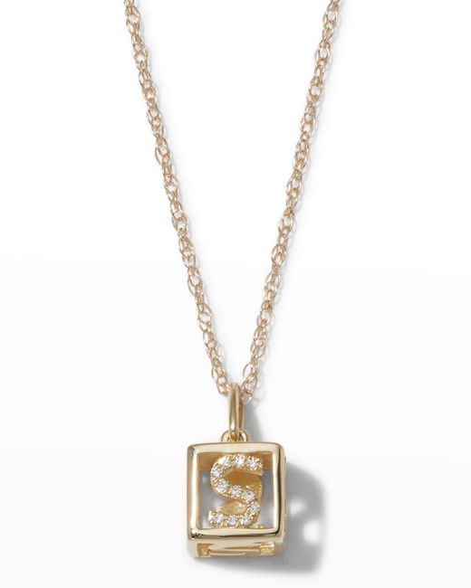 STONE AND STRAND Metallic Diamond Baby Block Necklace