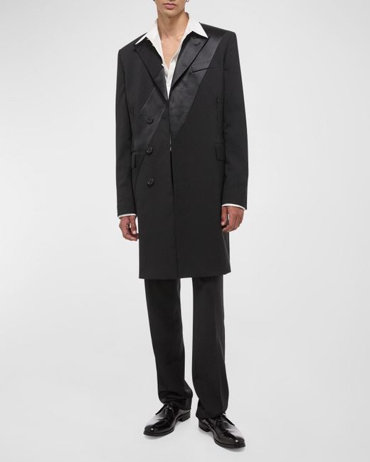 Helmut Lang Black Tuxedo Car Coat for men