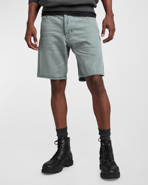 G-Star RAW Blue Triple A Cotton Twill Shorts for men