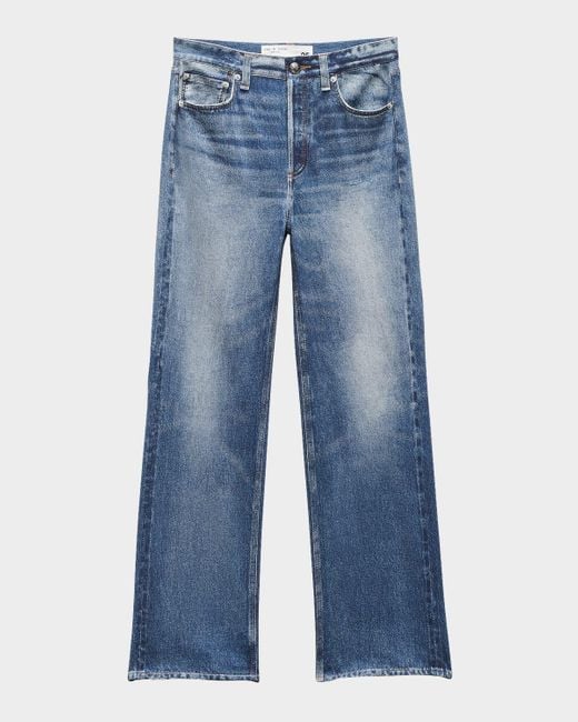 Rag & Bone Blue Miramar Shea High-Rise Ankle Straight Jeans