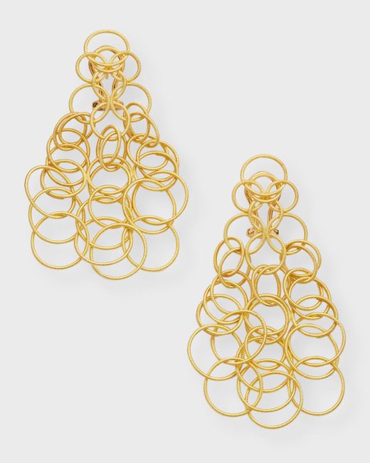 Buccellati Metallic 18k Yellow Gold Hawaii Earrings