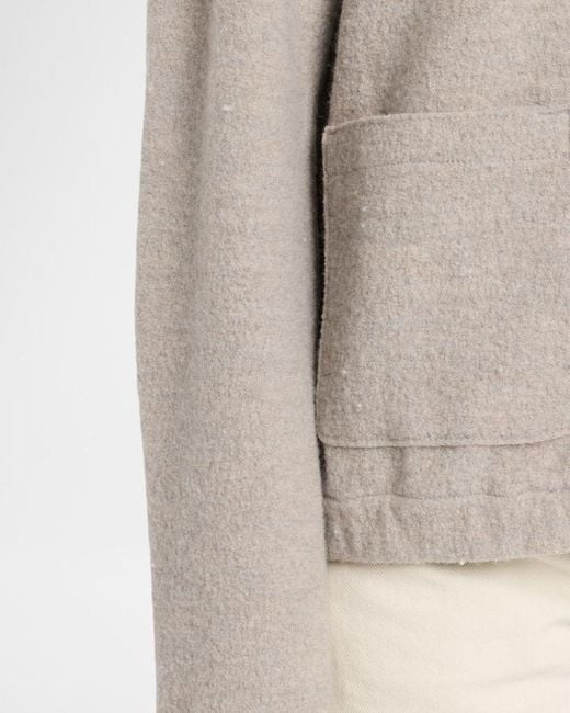 Eileen Fisher Natural Button-Front Boiled Wool Jacket