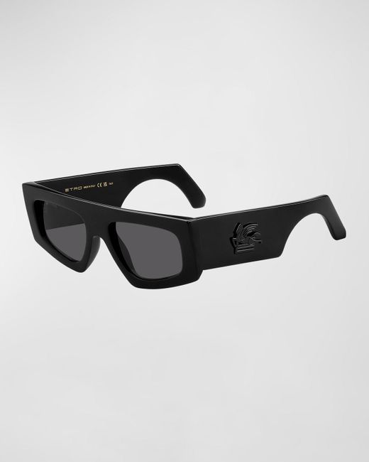 Etro Black Flat-top Plastic Cat-eye Sunglasses