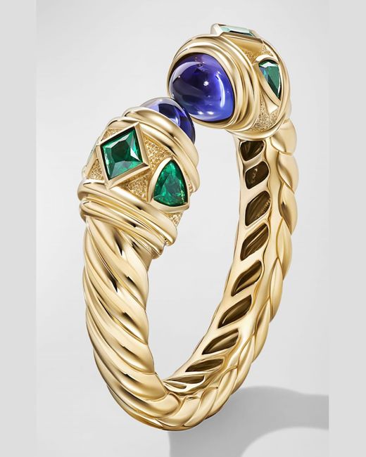David Yurman Multicolor Renaissance Ring With Gemstones In 18k Gold, 6.5mm, Size 7
