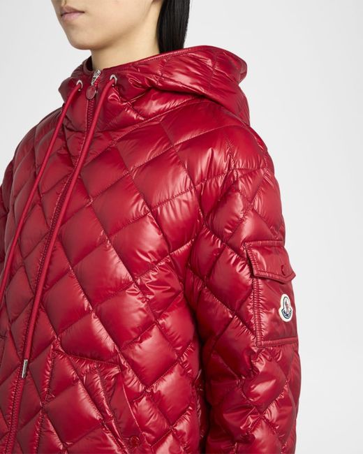 Moncler Red Short Padded Down Jacket