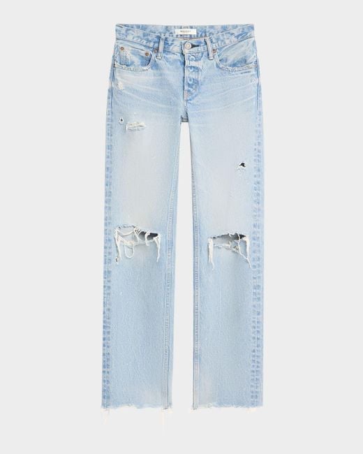 Moussy Blue Odessa Straight Low-Rise Jeans