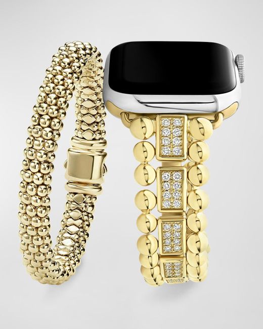 Lagos Smart Caviar Apple Watch Bracelet And Caviar Bracelet Gift Set In ...