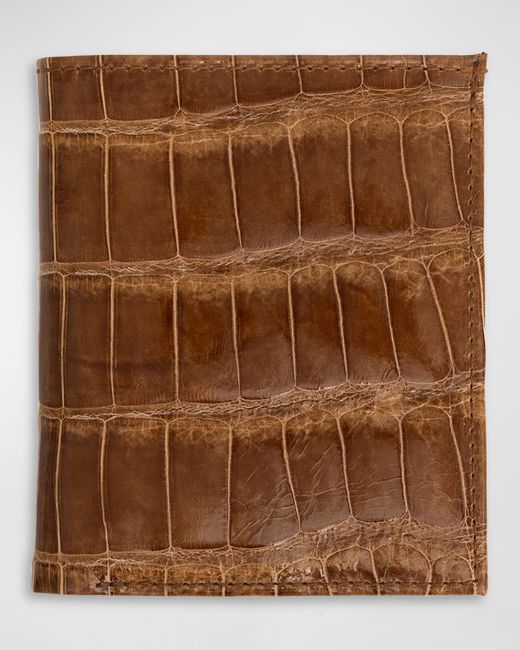 Abas Brown Glazed Alligator Leather Bifold Wallet for men