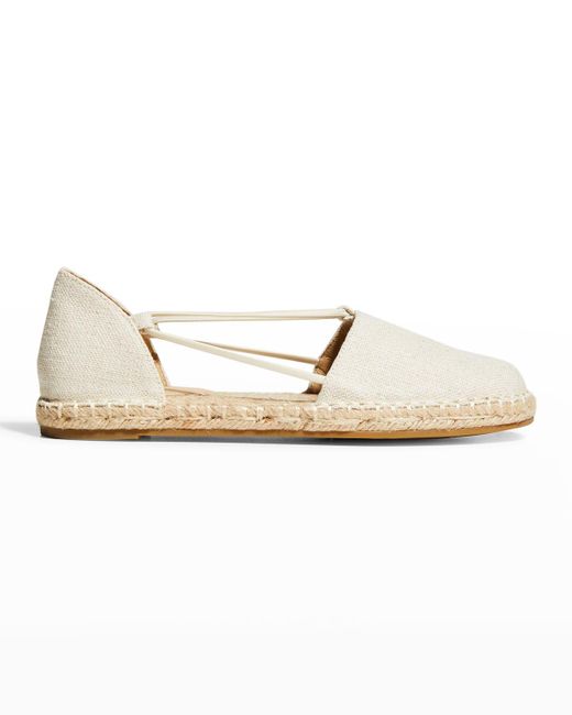 Eileen Fisher Lee Linen Flat Espadrilles in White Lyst