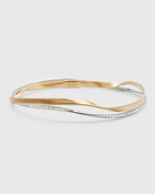 Marco Bicego Natural 18k Gold Bangles With Diamonds
