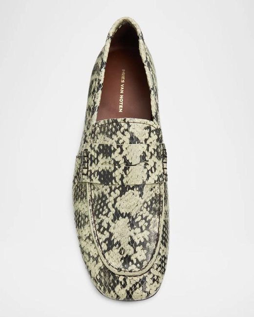 Dries Van Noten Multicolor Python-Embossed Leather Penny Loafers
