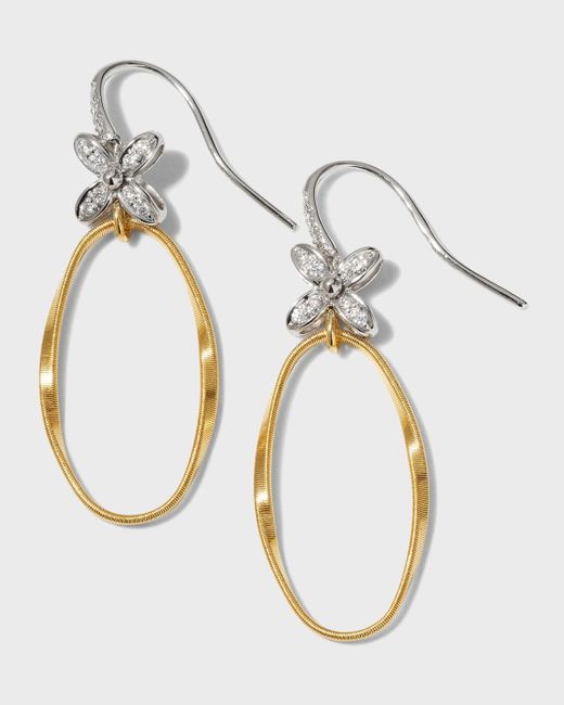 Marco Bicego Marrakech Onde 18k Yellow And White Gold French Hoop Earrings