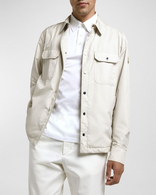 Moncler White Piz Snap-Front Overshirt for men