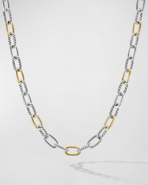 David Yurman Metallic Dy Madison Chain Necklace In Silver With 18k Gold, 8.5mm, 18"l