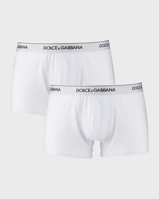 Dolce & Gabbana White 2-Pack Regular Boxer Briefs for men