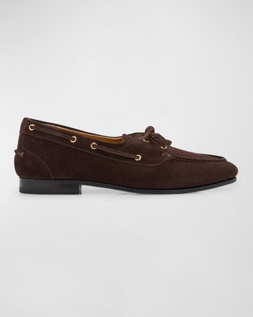 Bally Brown Plume Leather Boat Shoes for men