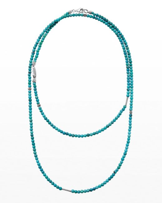 Lagos Blue Caviar Icon Long Single-strand Bead Necklace, 34"