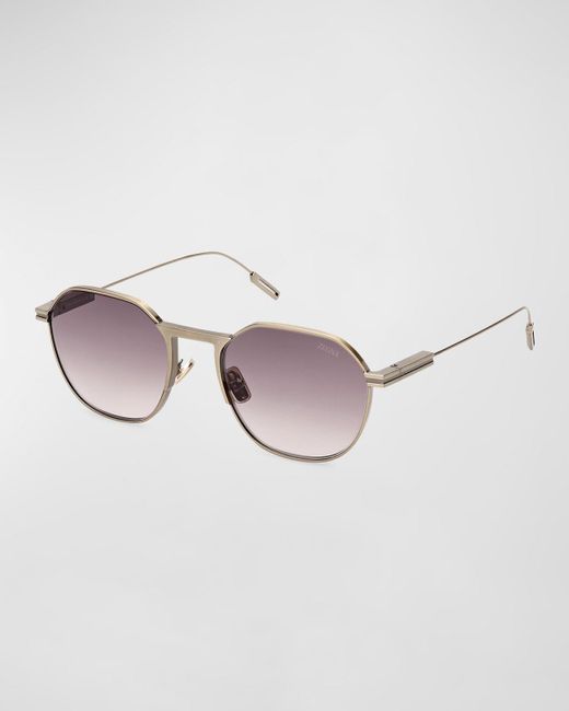 Zegna Multicolor Metal Round Sunglasses for men