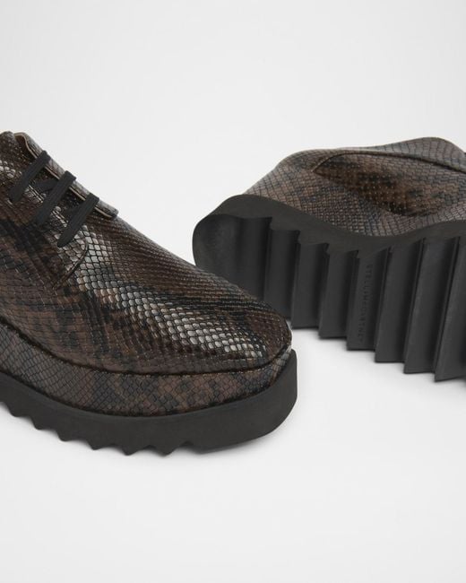 Stella McCartney Black Elyse Snake Platform Loafers