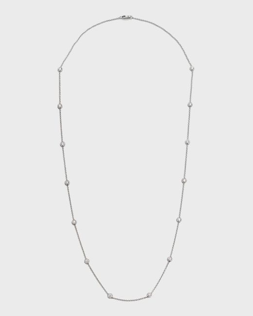 Neiman Marcus 18k White Gold Round Diamond By-the-yard Necklace, 24"l