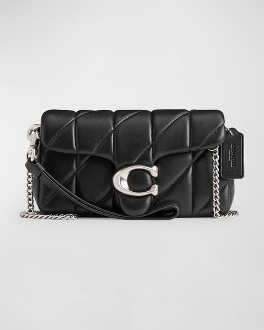 COACH Black Tabby Quilted Pillow Leather Wristlet
