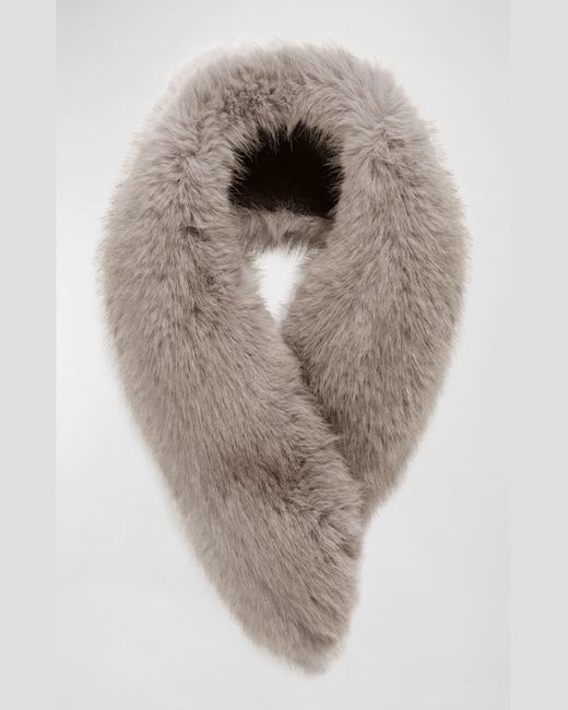 Fabulous Furs Gray Chateau Faux Fur Clip Scarf