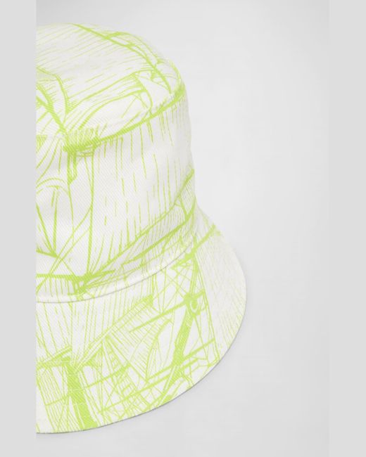 Ferragamo Metallic Neon Print Cotton Bucket Hat