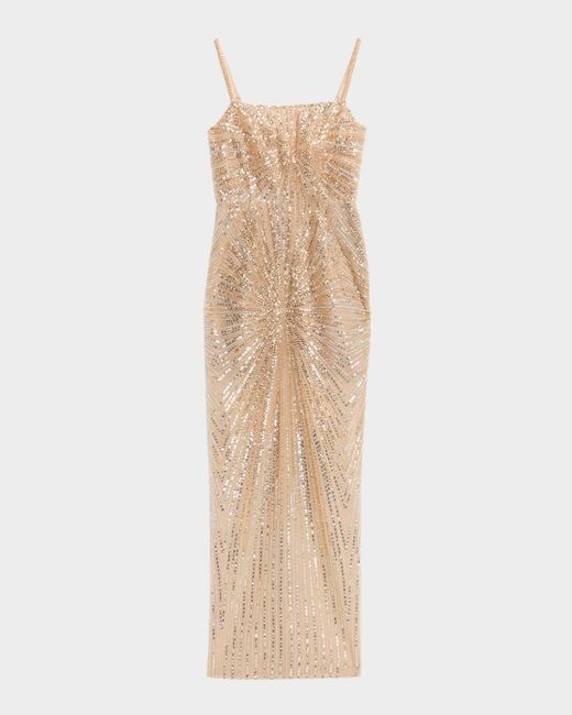 Bronx and Banco Women's Natural Dahlia Sequined Maxi Dress
