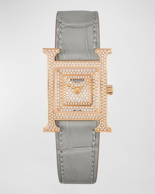 Hermès Metallic Heure H Watch, Small Model, 25 Mm