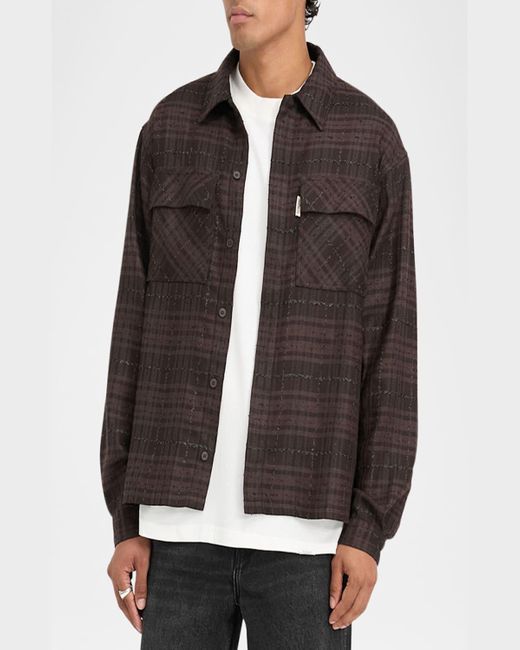 Represent Black Rep Flannel Button-Down Shirt for men