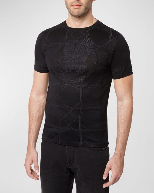 Stefano Ricci Black Tonal Eagle T-Shirt for men