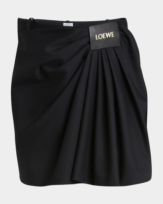 スカート Loewe Skirts Black Loewe Draped Mini Skirt in Black | Lyst