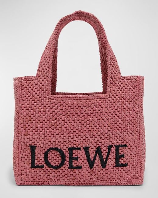 Loewe Red X Paula'S Ibiza Font Logo Mini Tote Bag